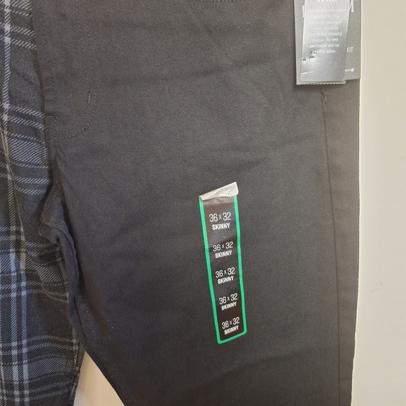Hot Topic Men's Grey And Black Plaid Split Leg Skinny Jeans Size 36 X 32 - Picture 4 of 10